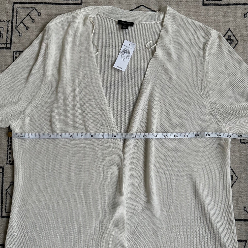 Women's Ann Taylor Cardigan Sweater XL White - Picture 4 of 7